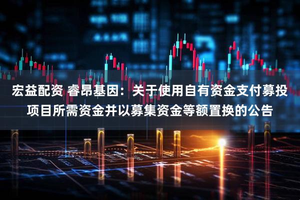 宏益配资 睿昂基因：关于使用自有资金支付募投项目所需资金并以募集资金等额置换的公告