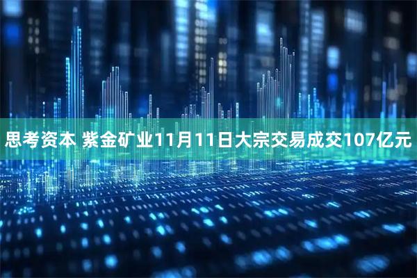 思考资本 紫金矿业11月11日大宗交易成交107亿元